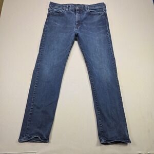 Levis 502 Big E Taper Jeans Mens Premium Stretch Dark Wash Blue Denim 36x32
